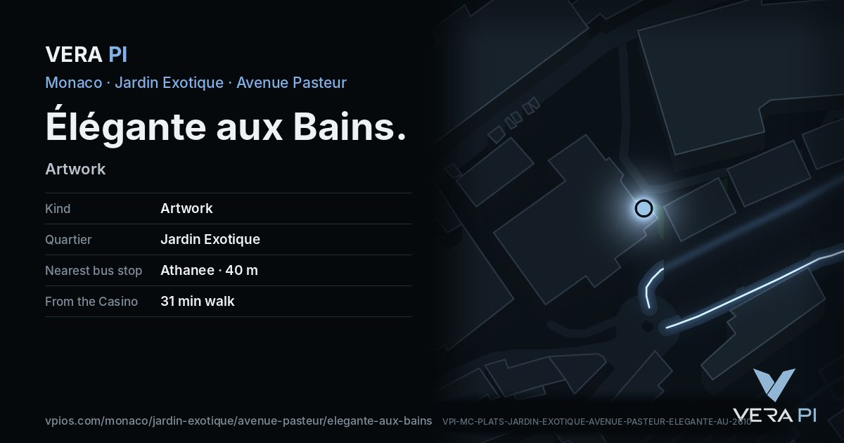 The VERA PI card for Élégante aux Bains