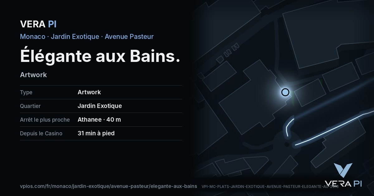 La carte VERA PI de Élégante aux Bains
