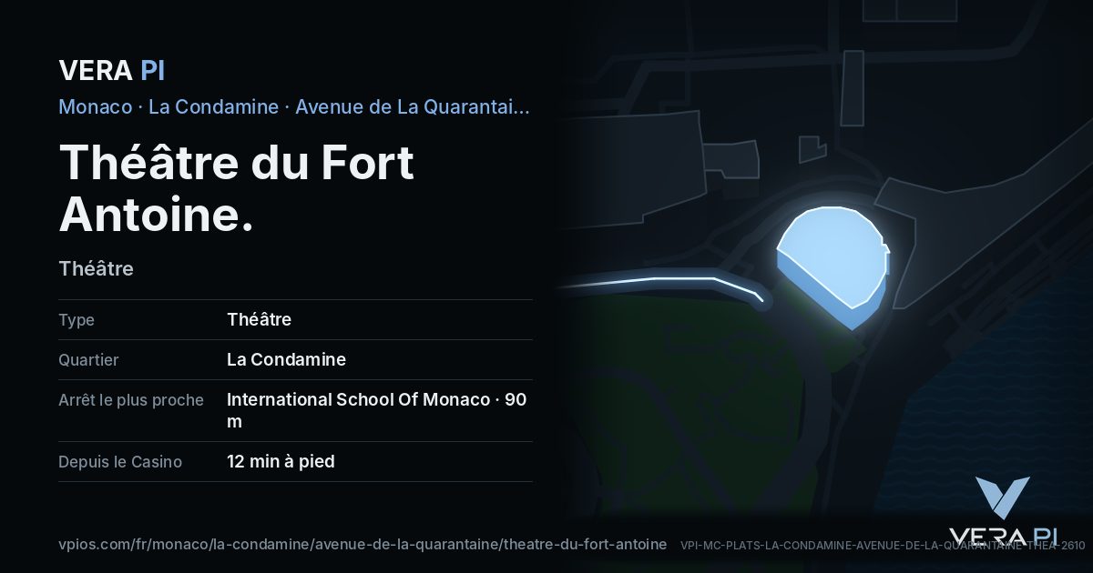 La carte VERA PI de Théâtre du Fort Antoine
