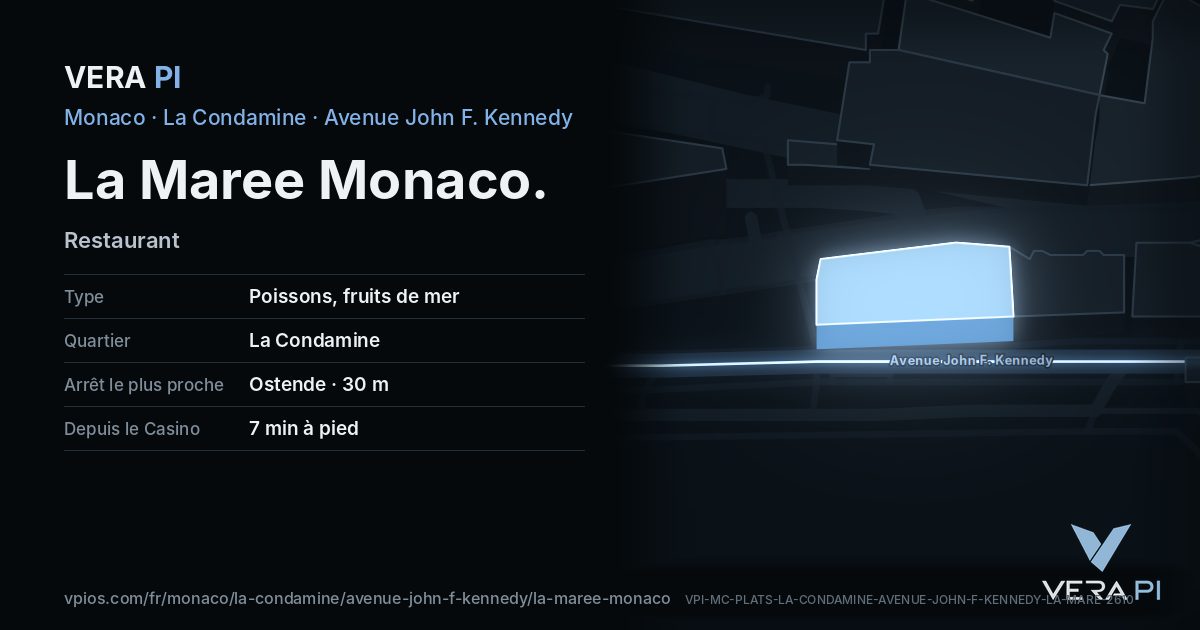 La carte VERA PI de La Maree Monaco