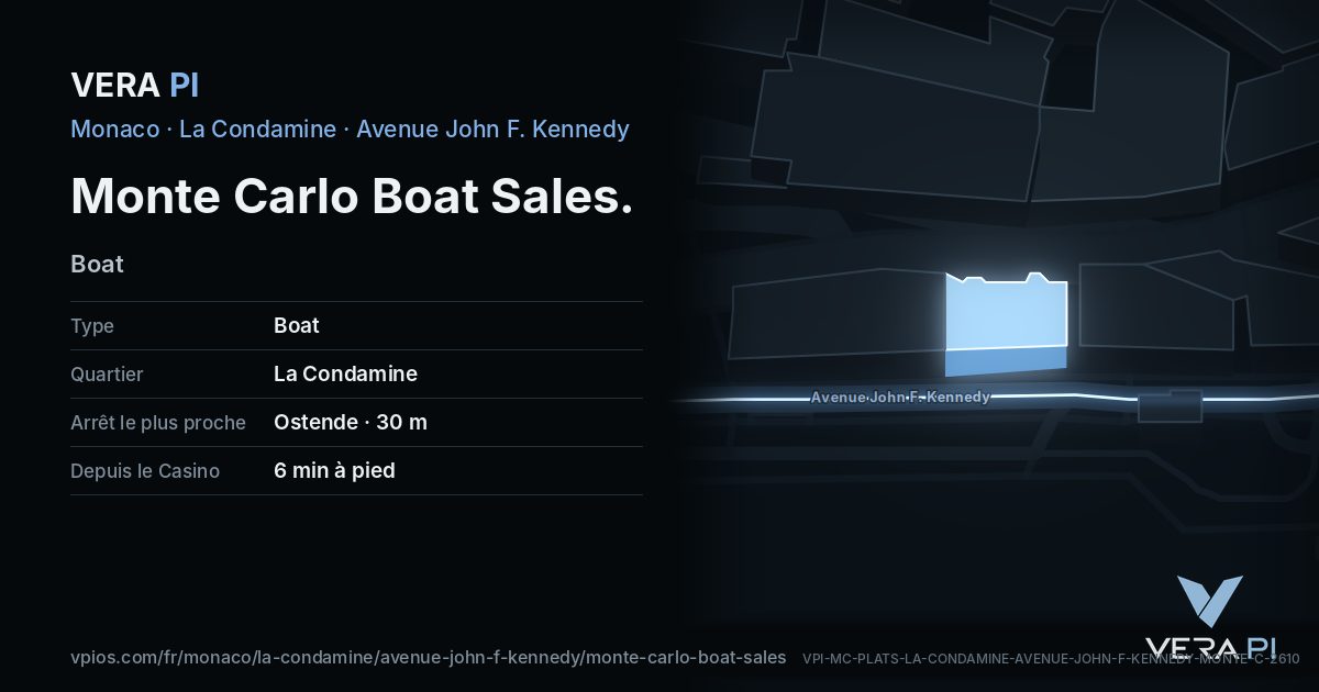 La carte VERA PI de Monte Carlo Boat Sales