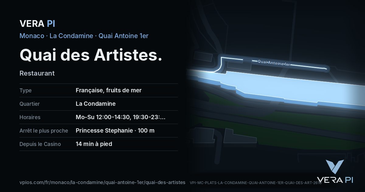 La carte VERA PI de Quai des Artistes