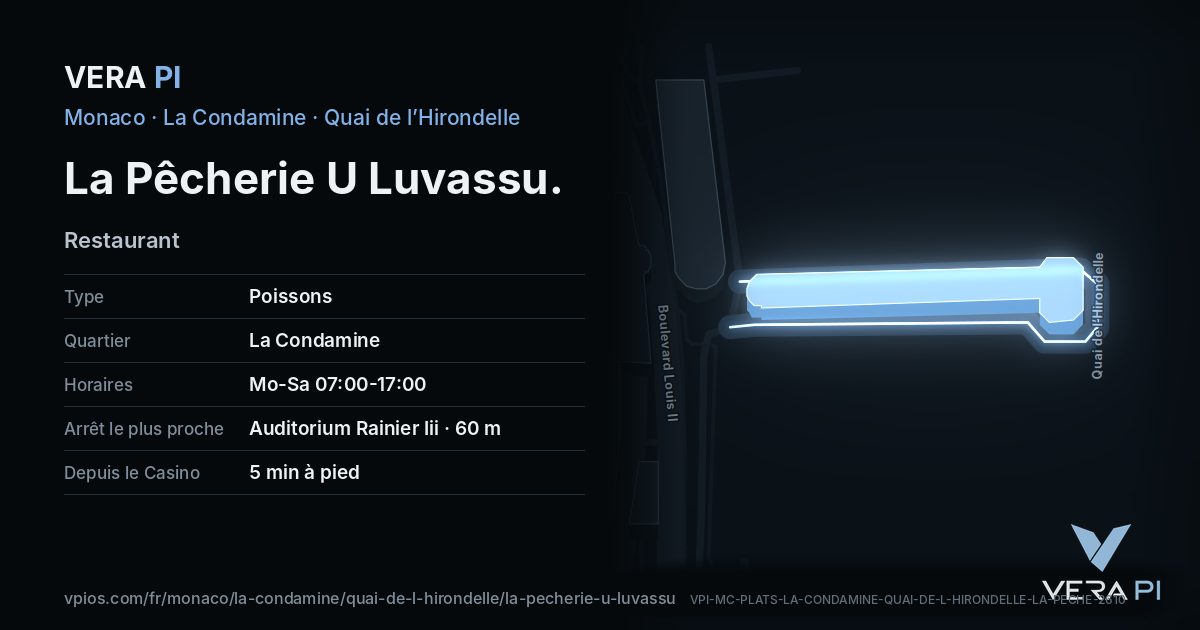 La carte VERA PI de La Pêcherie U Luvassu