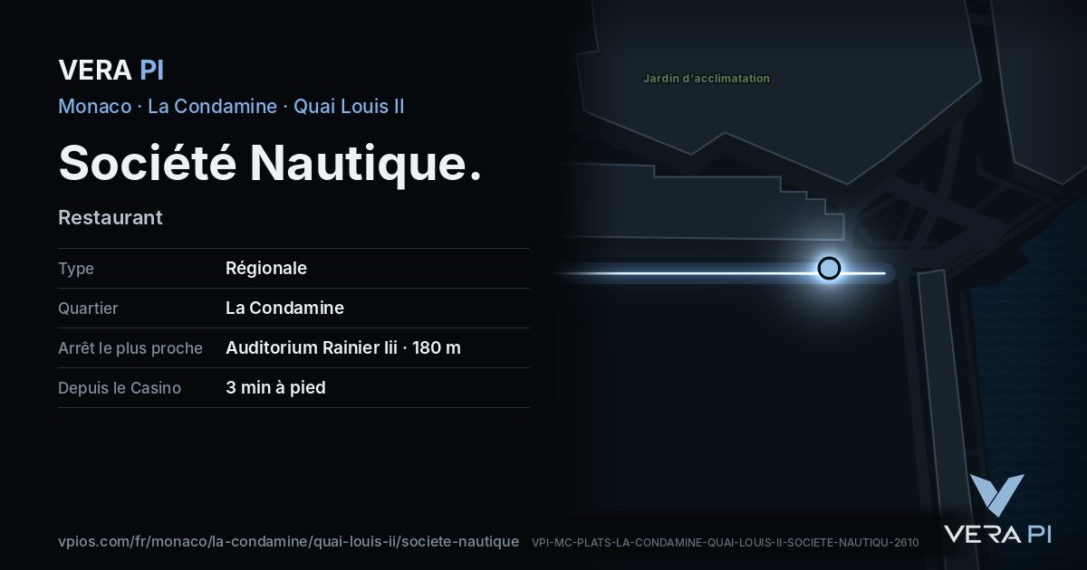 La carte VERA PI de Société Nautique