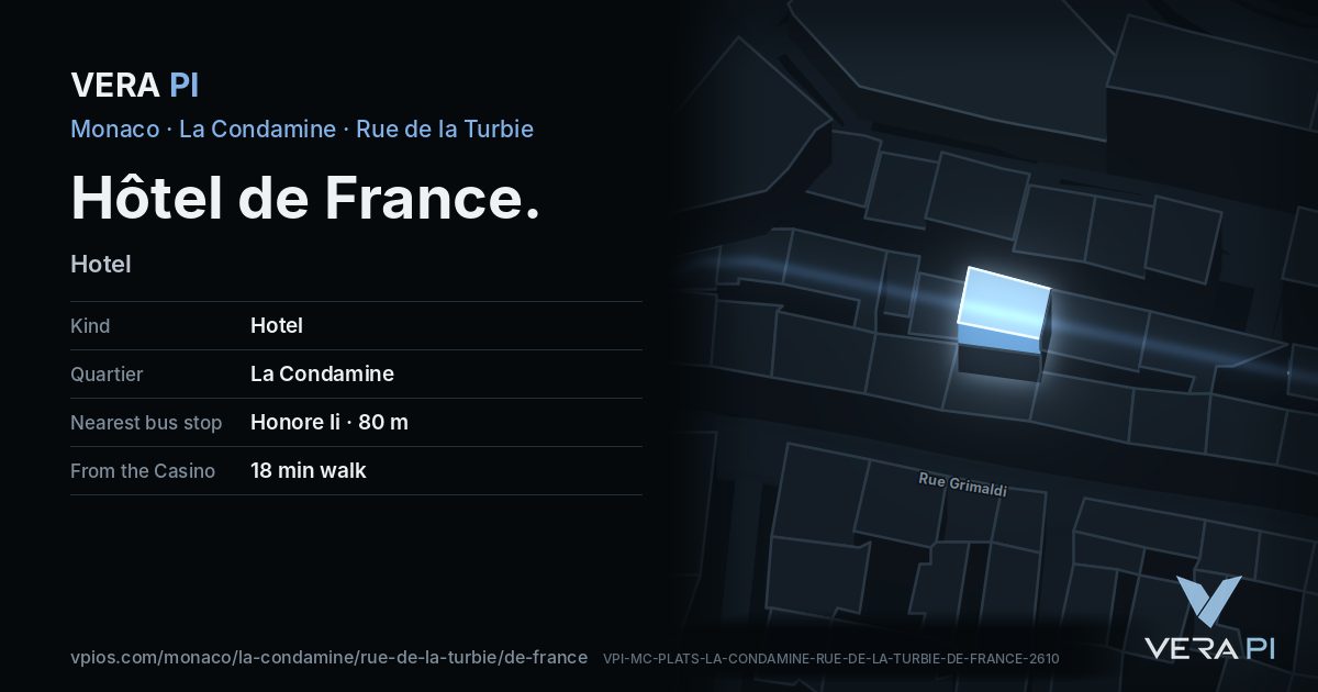 The VERA PI card for Hôtel de France