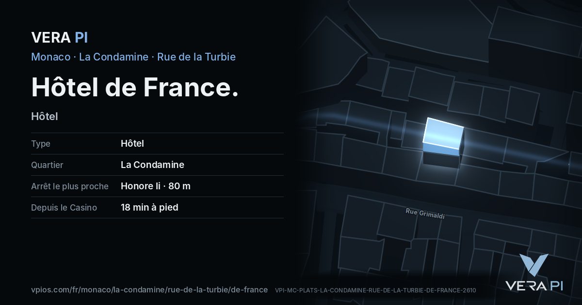 La carte VERA PI de Hôtel de France
