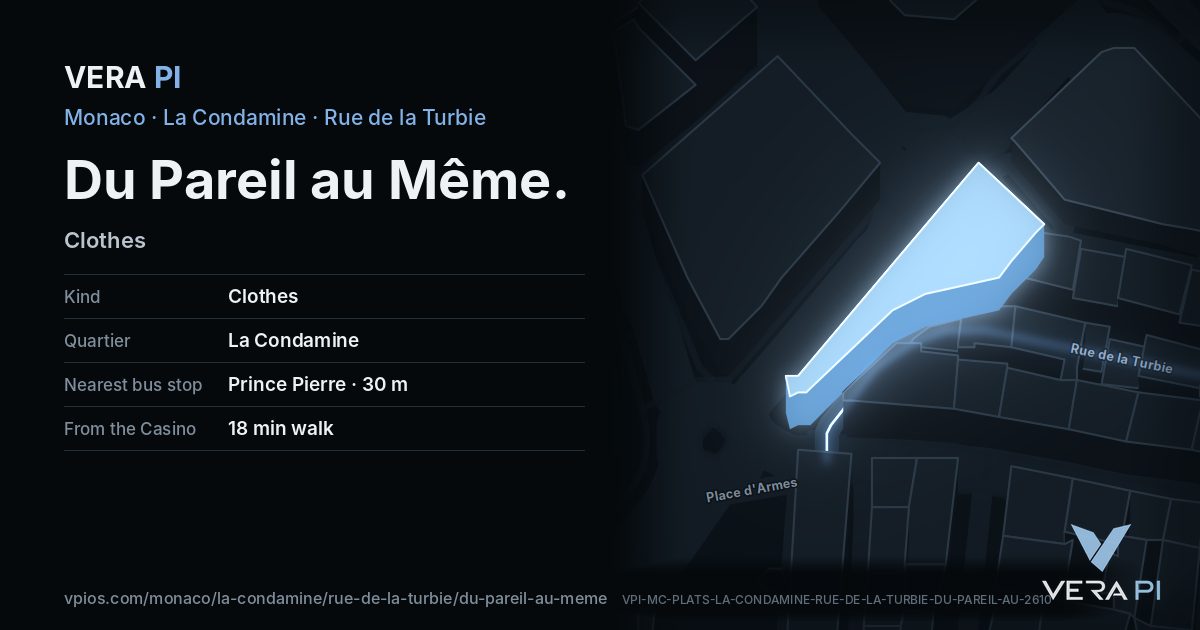 The VERA PI card for Du Pareil au Même