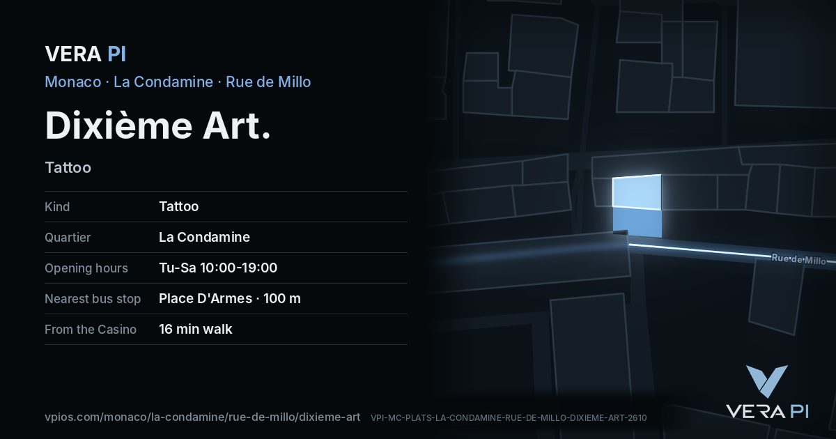 The VERA PI card for Dixième Art