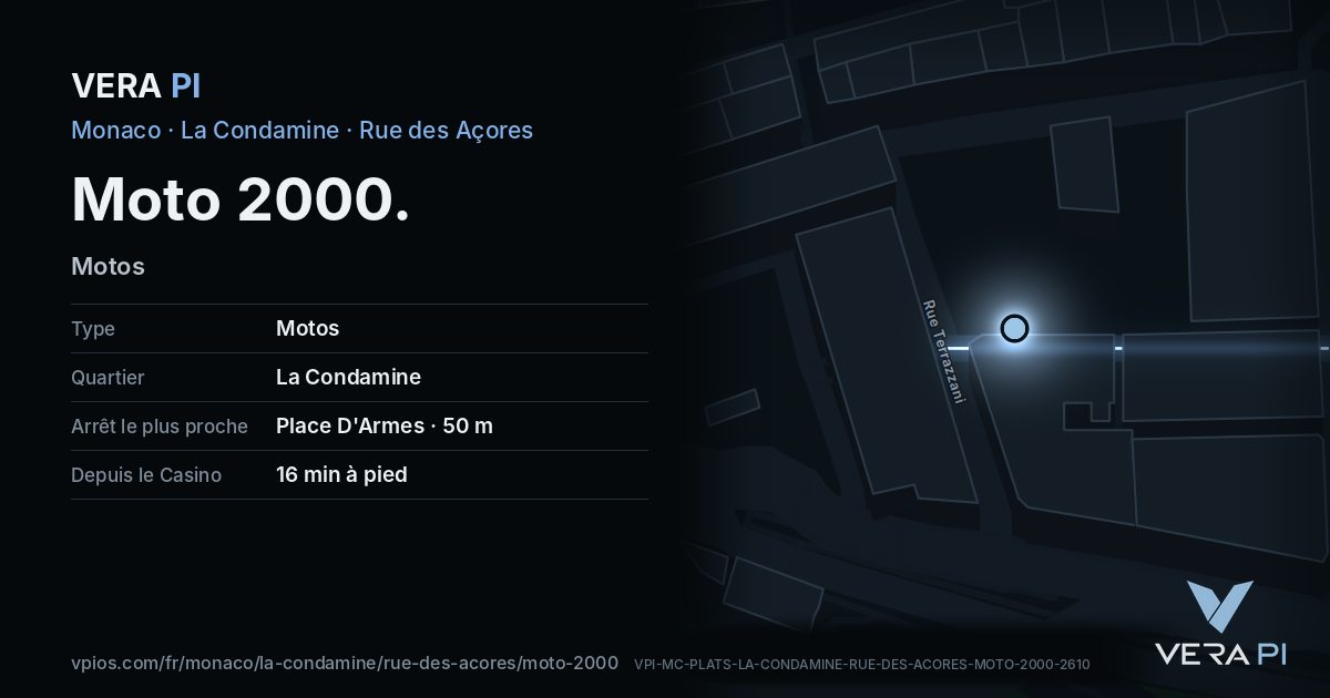 La carte VERA PI de Moto 2000