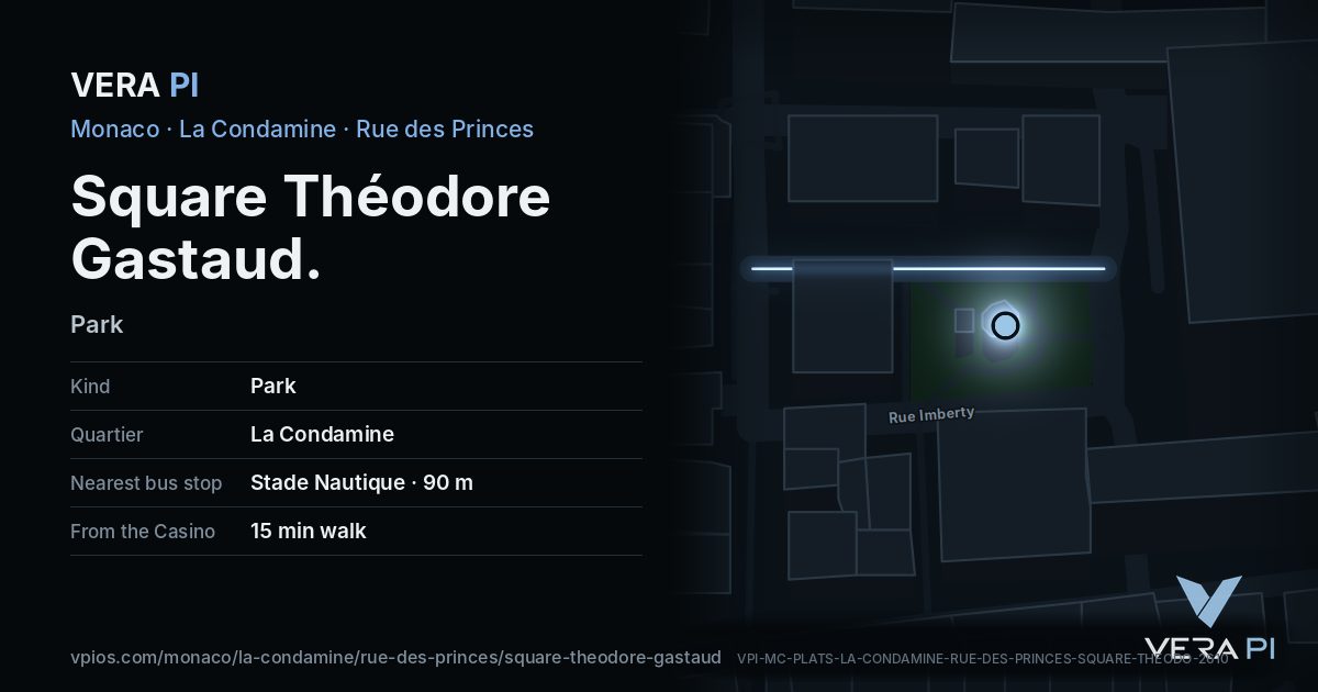 The VERA PI card for Square Théodore Gastaud