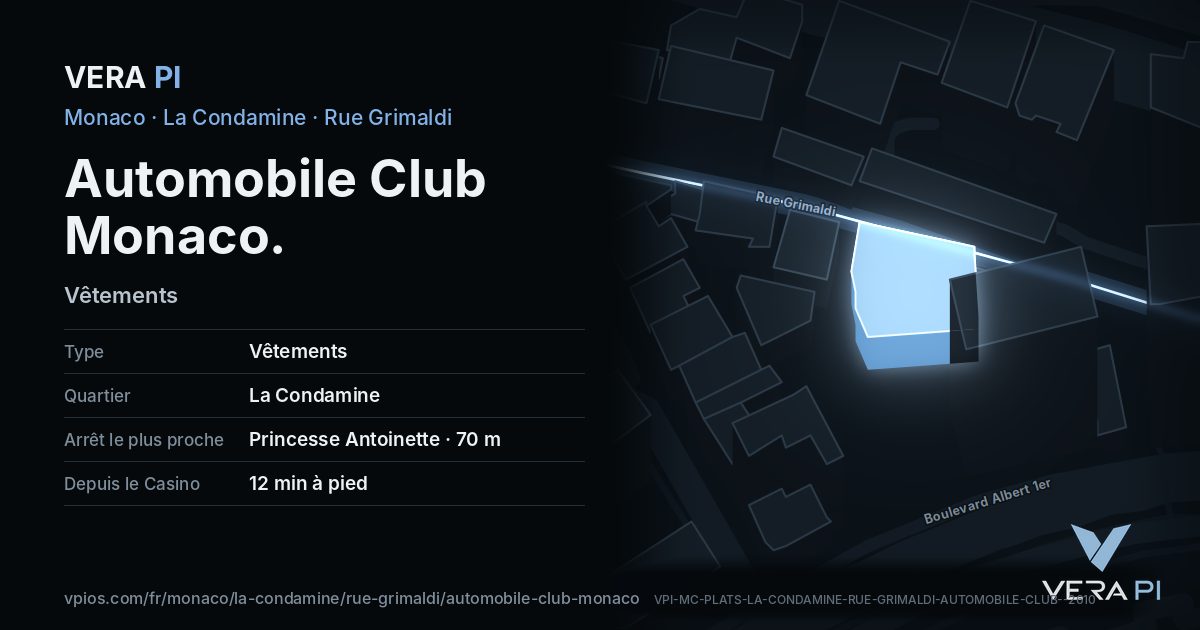 La carte VERA PI de Automobile Club Monaco