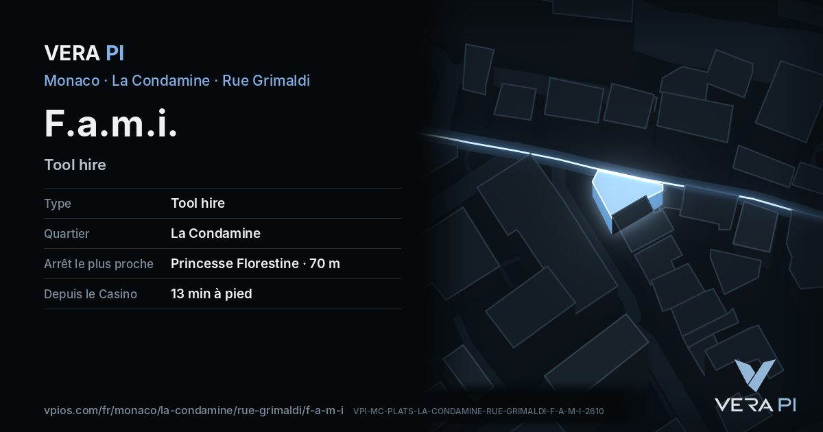 La carte VERA PI de F.a.m.i.