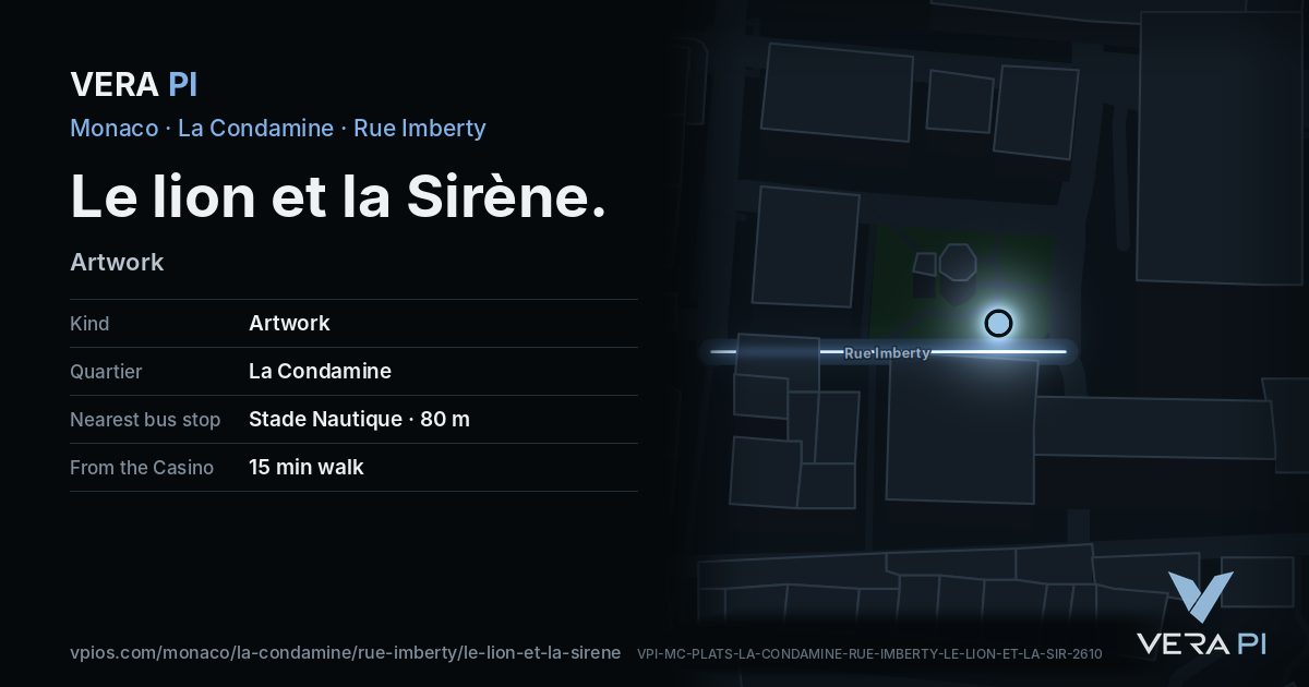 The VERA PI card for Le lion et la Sirène