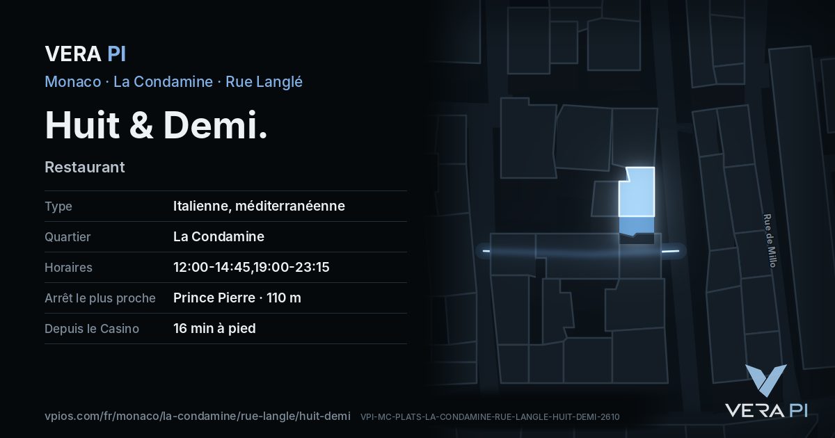 La carte VERA PI de Huit & Demi