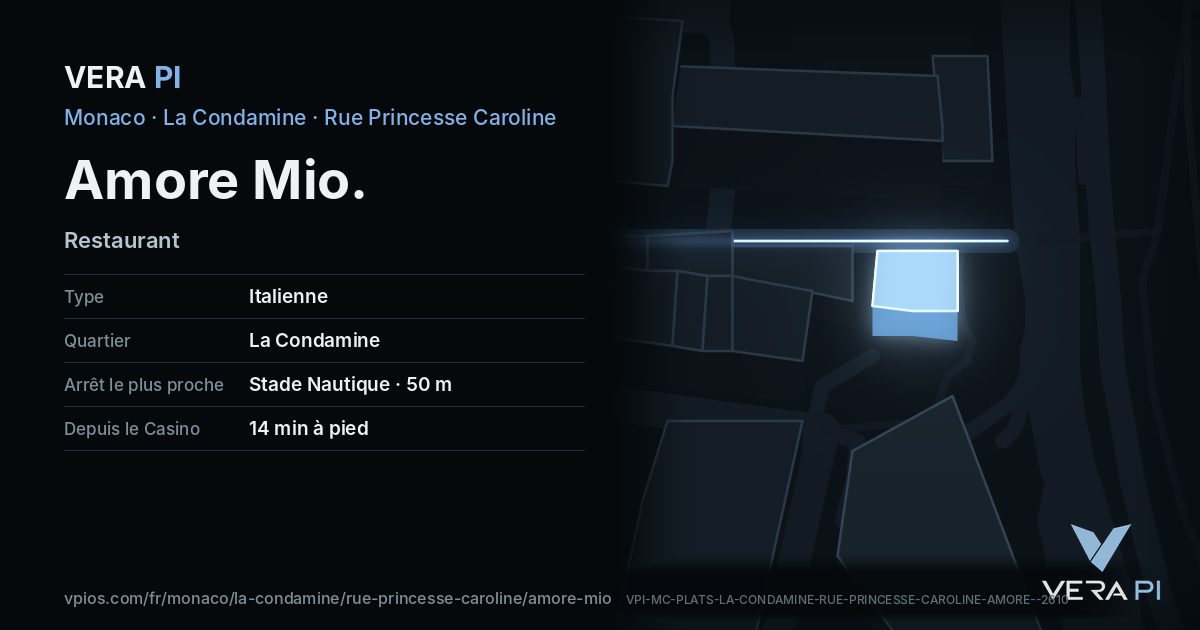 La carte VERA PI de Amore Mio