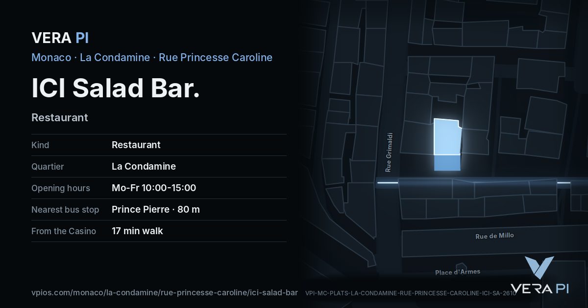 The VERA PI card for ICI Salad Bar