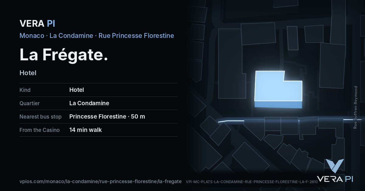 The VERA PI card for La Frégate