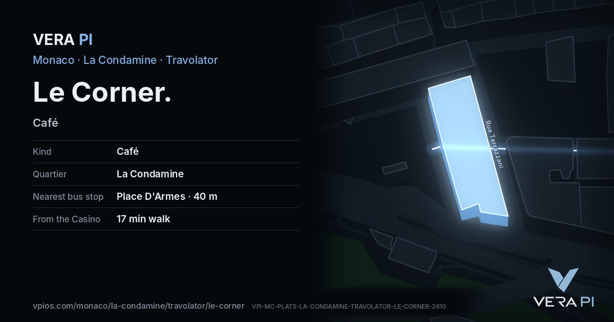 The VERA PI card for Le Corner