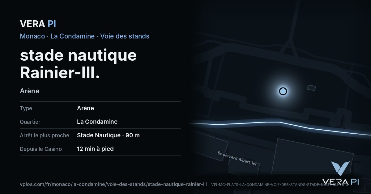 La carte VERA PI de stade nautique Rainier-III