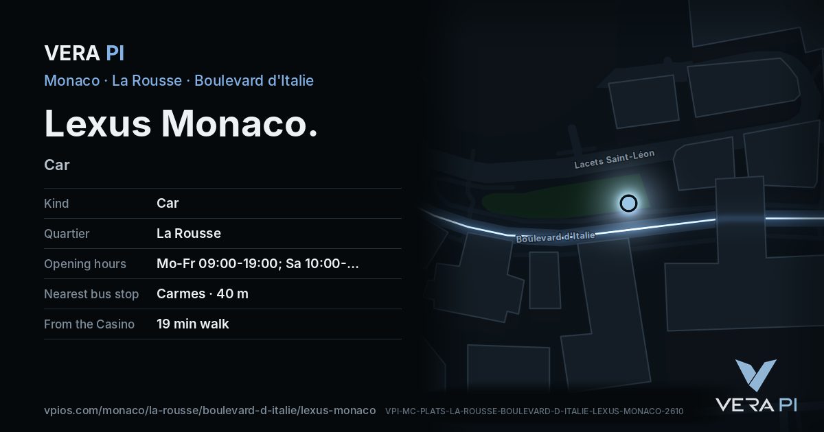 The VERA PI card for Lexus Monaco