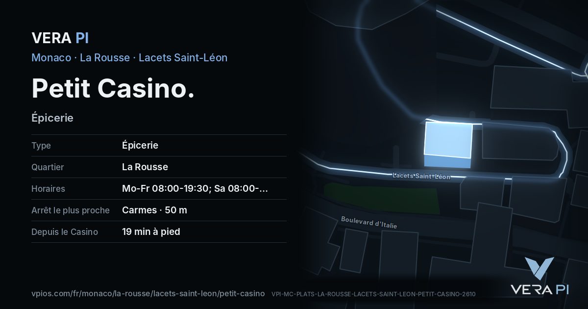 La carte VERA PI de Petit Casino