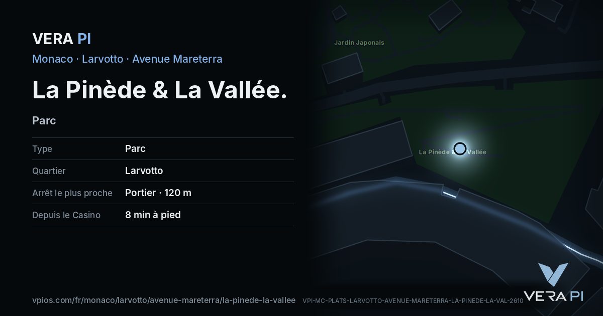 La carte VERA PI de La Pinède & La Vallée