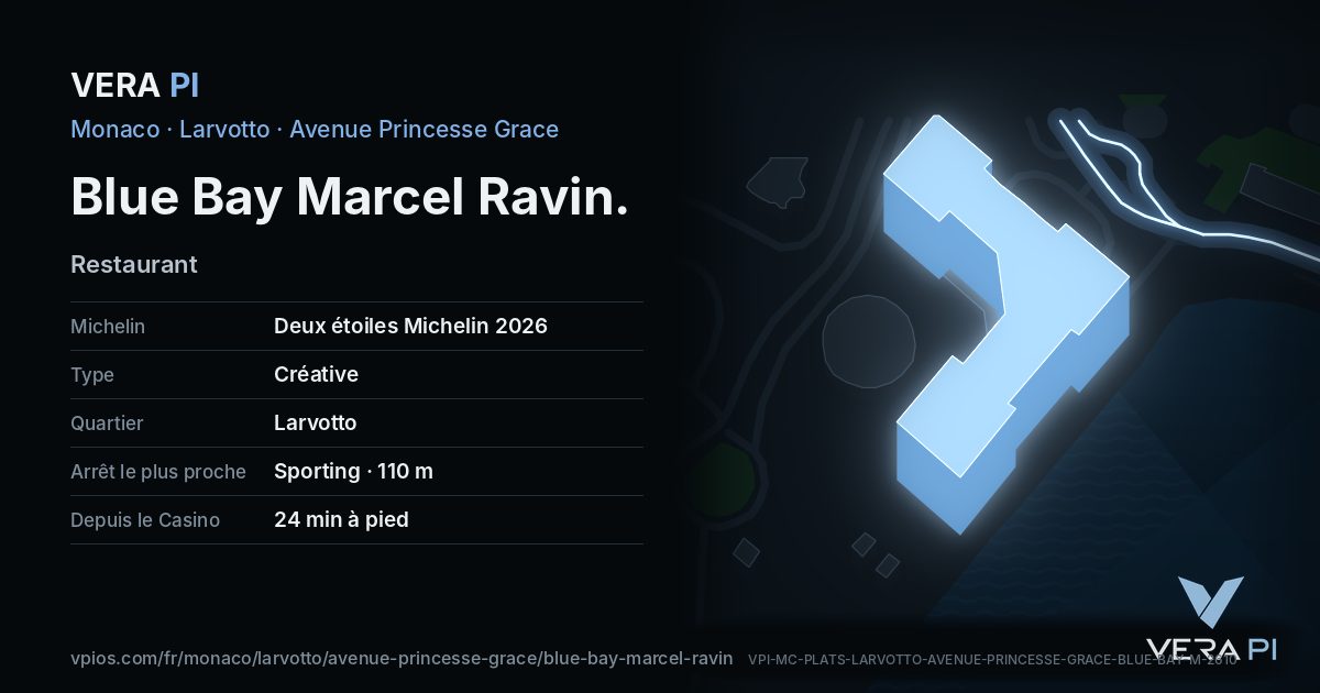 La carte VERA PI de Blue Bay Marcel Ravin