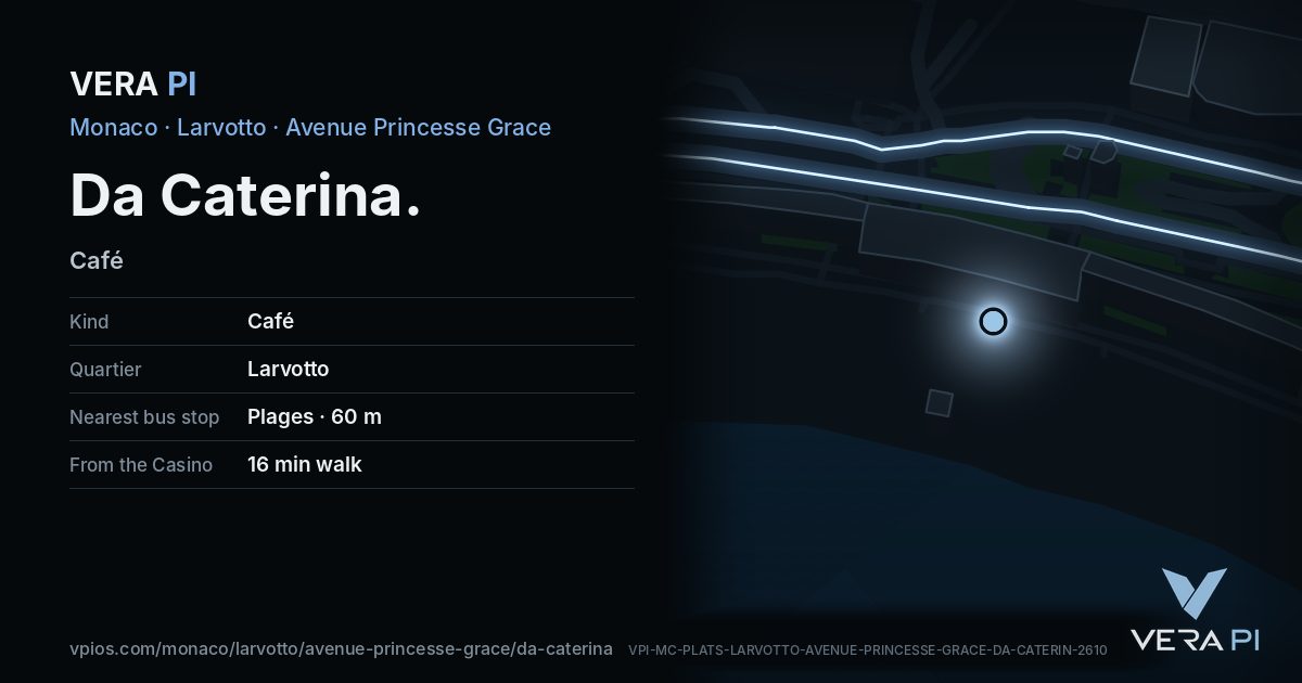 The VERA PI card for Da Caterina