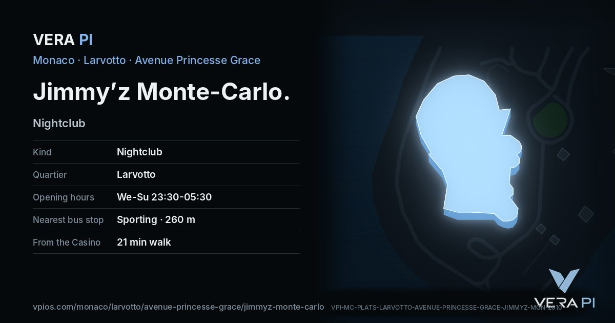 The VERA PI card for Jimmy’z Monte-Carlo