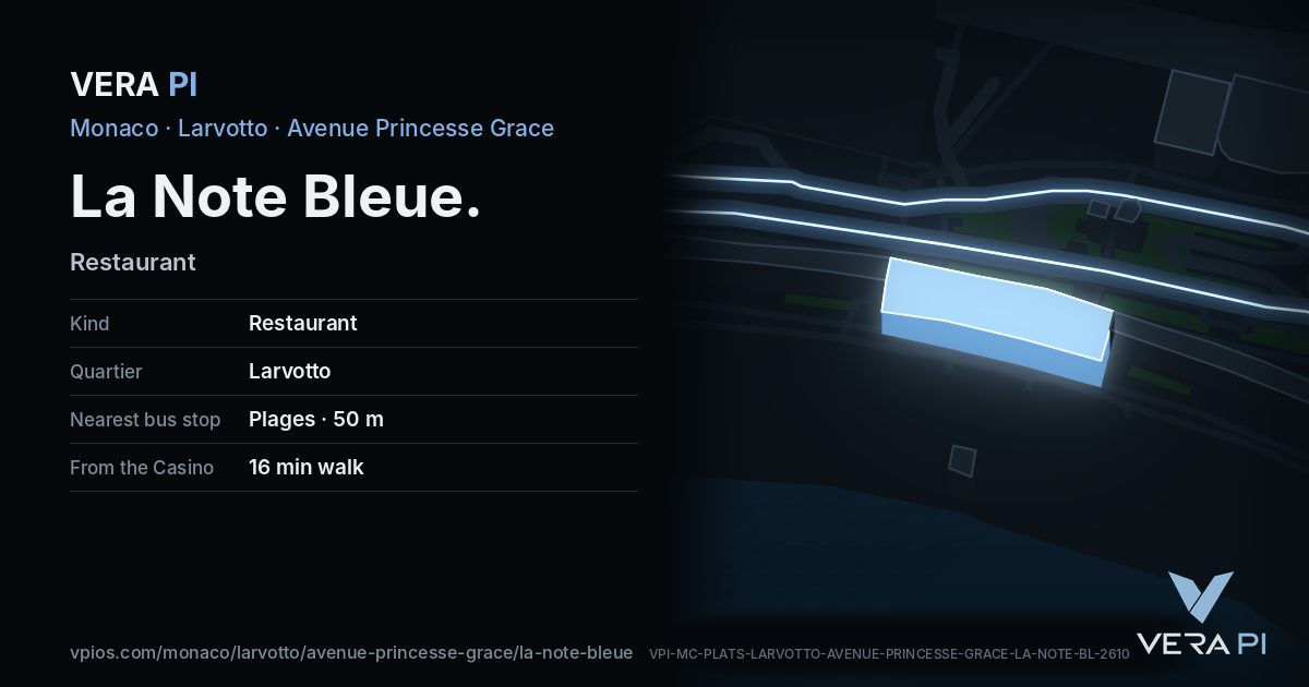 The VERA PI card for La Note Bleue