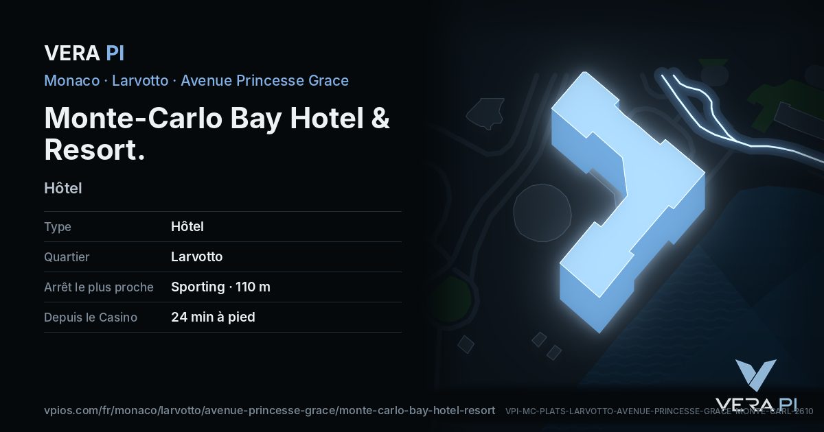 La carte VERA PI de Monte-Carlo Bay Hotel & Resort