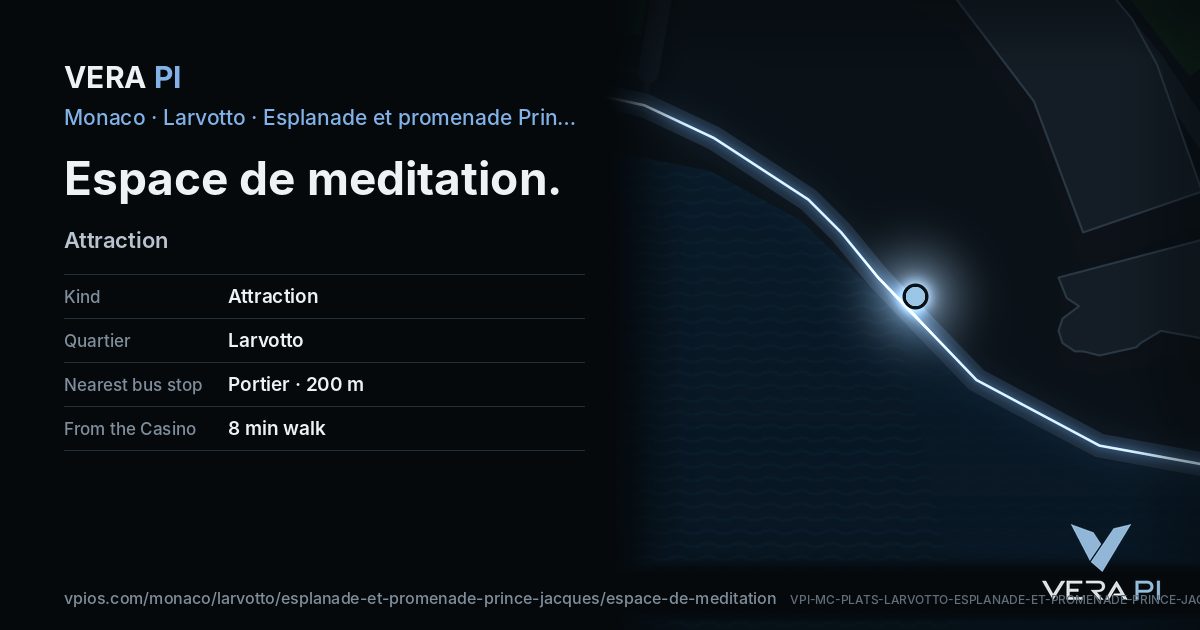 The VERA PI card for Espace de meditation