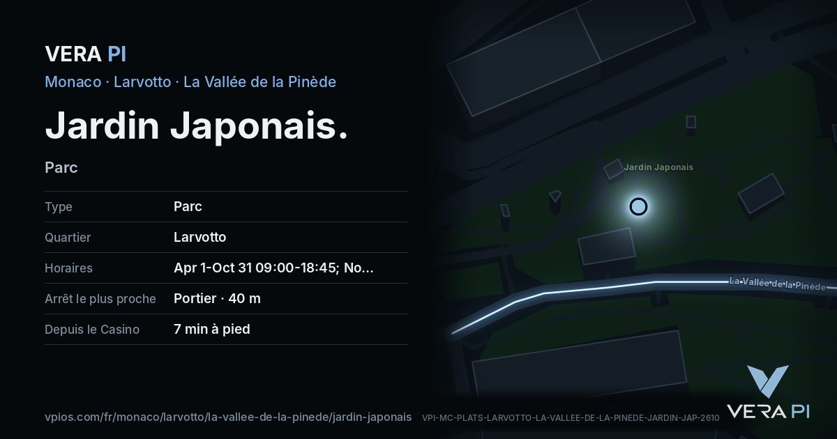 La carte VERA PI de Jardin Japonais