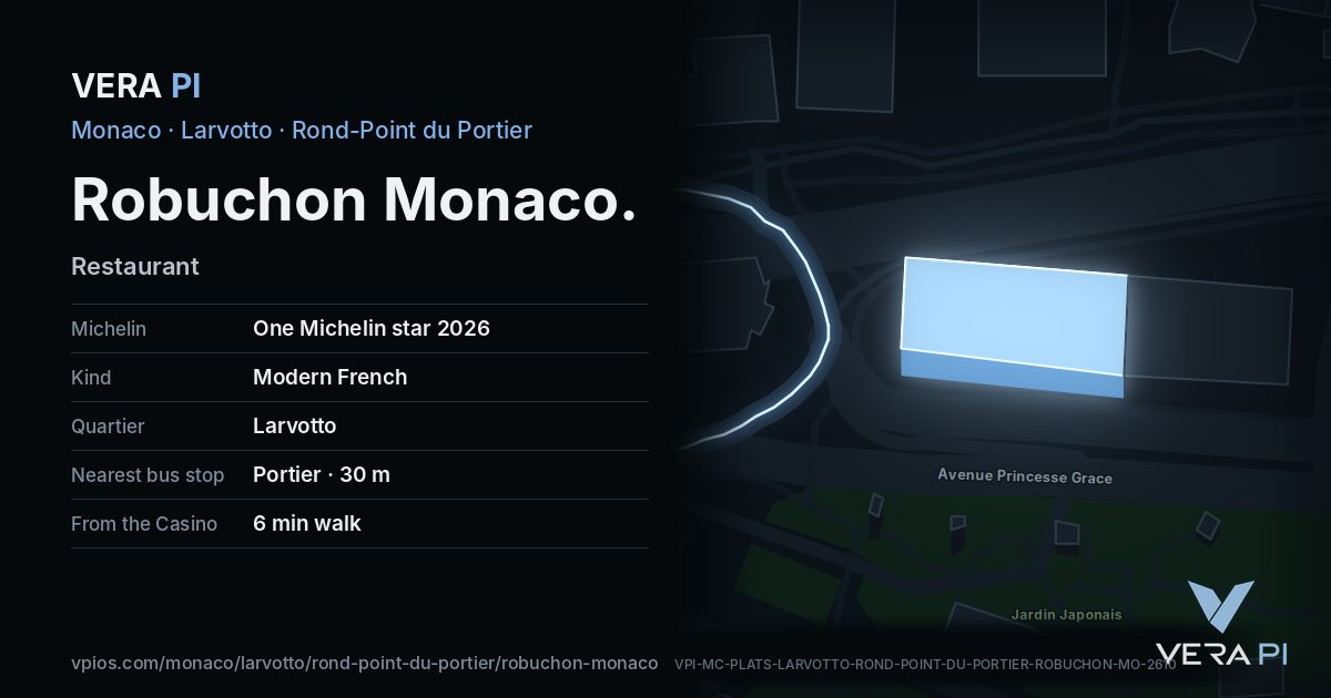 The VERA PI card for Robuchon Monaco