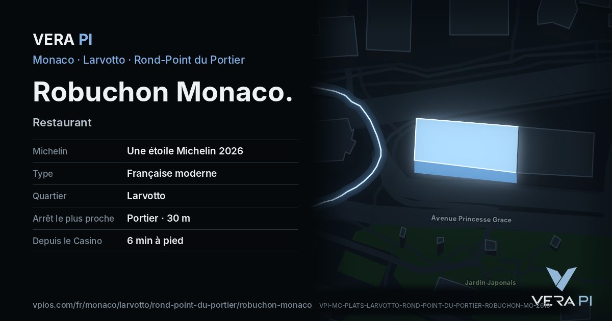 La carte VERA PI de Robuchon Monaco
