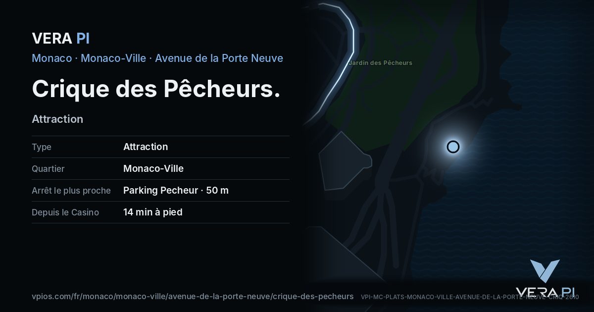 La carte VERA PI de Crique des Pêcheurs