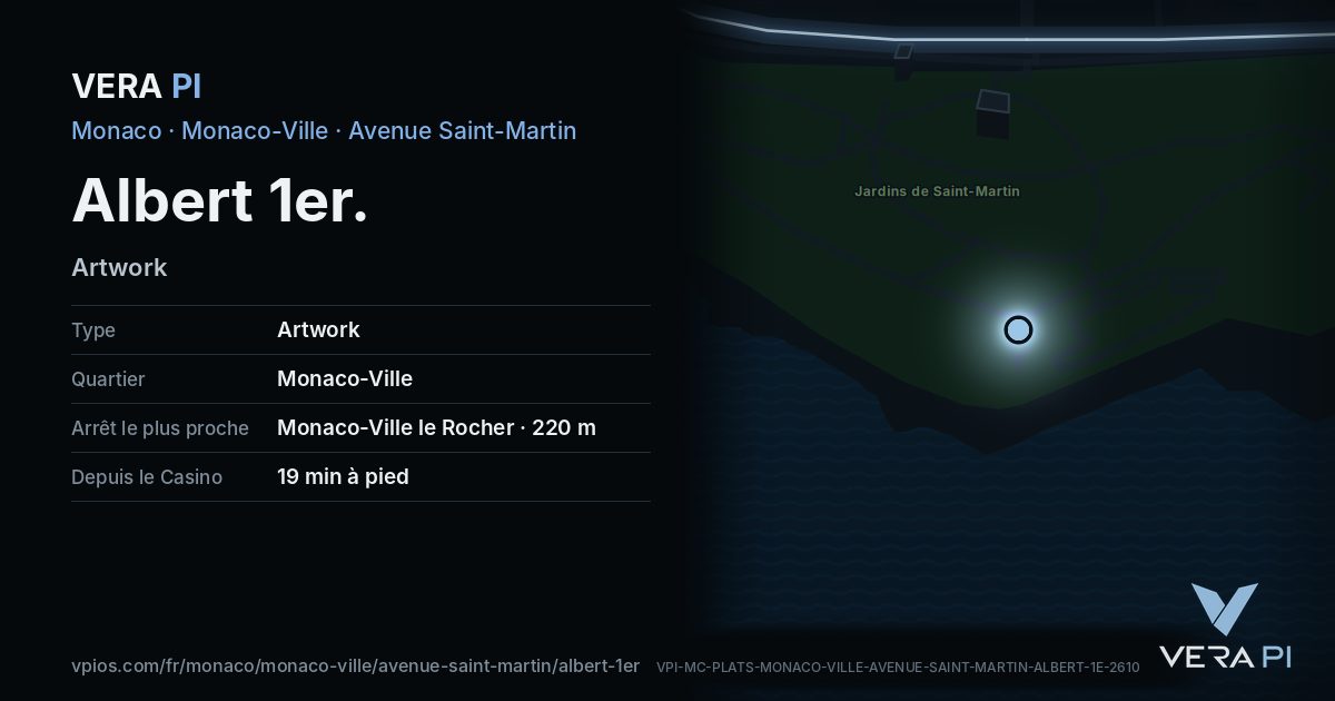 La carte VERA PI de Albert 1er