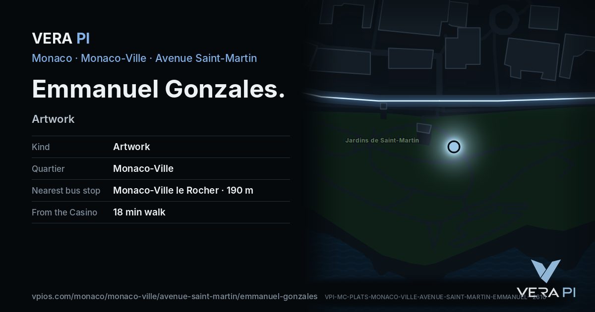 The VERA PI card for Emmanuel Gonzales