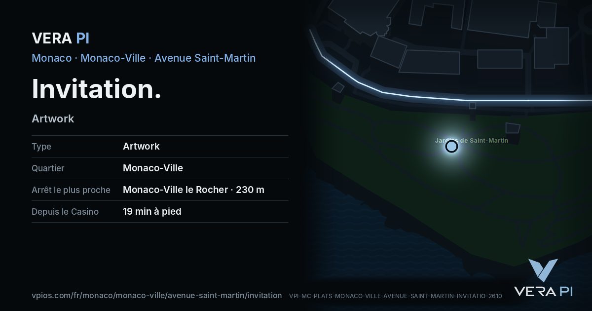 La carte VERA PI de Invitation