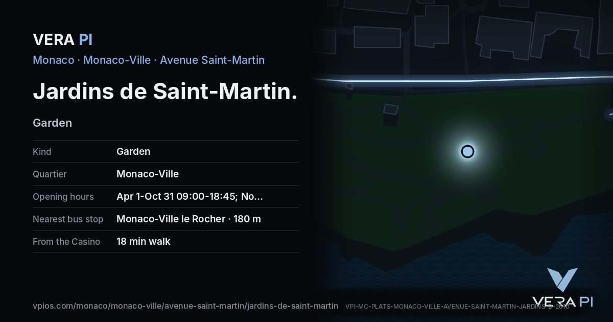 The VERA PI card for Jardins de Saint-Martin
