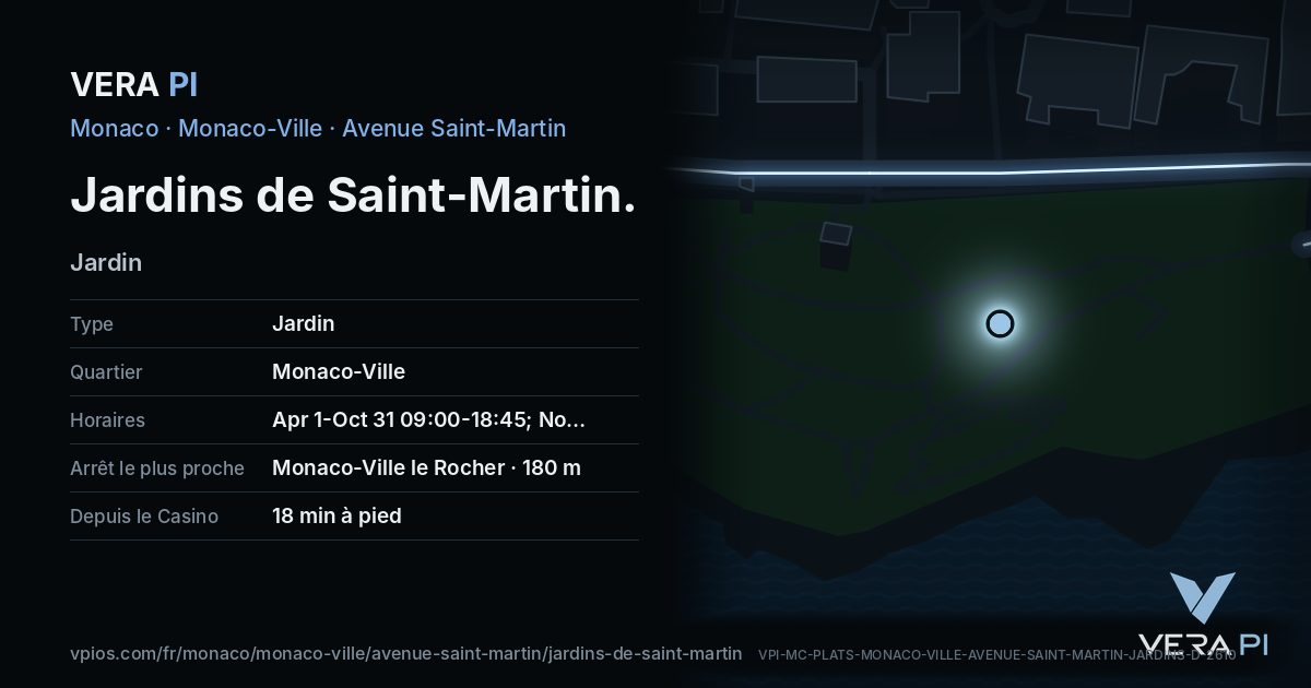 La carte VERA PI de Jardins de Saint-Martin