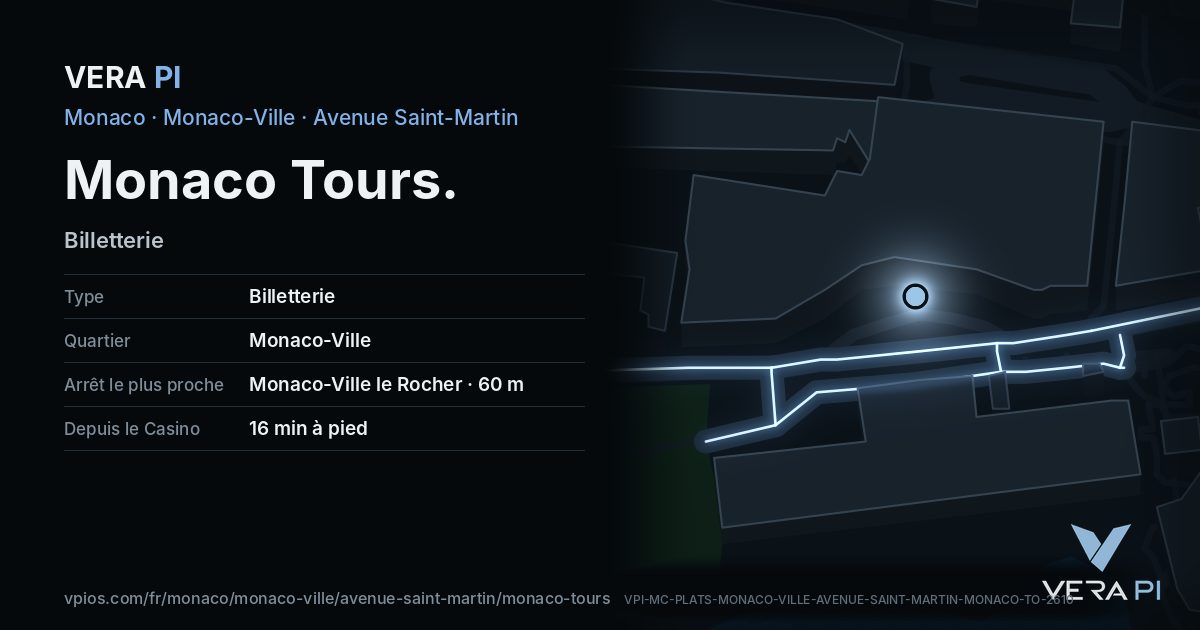 La carte VERA PI de Monaco Tours