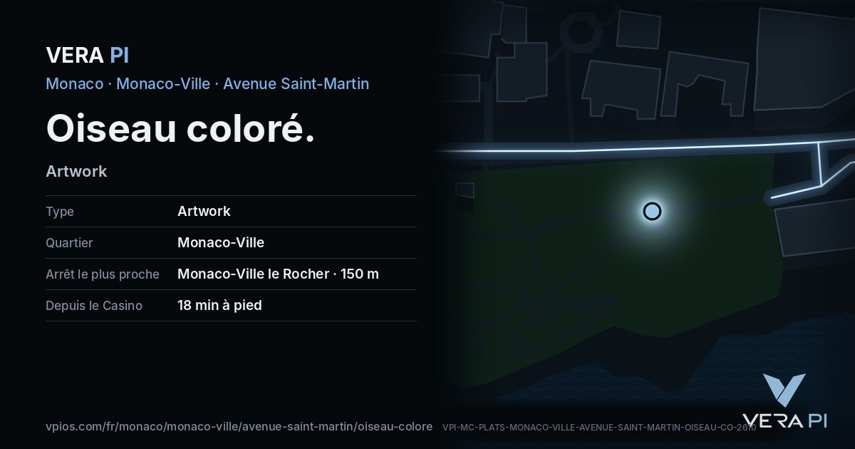 La carte VERA PI de Oiseau coloré
