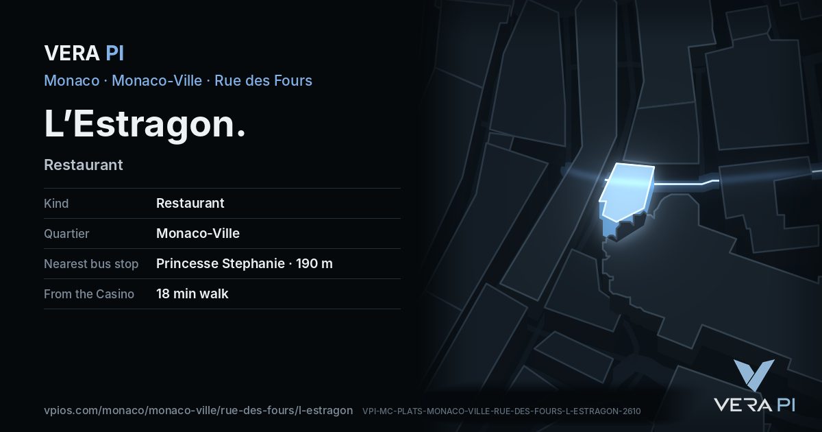 The VERA PI card for L’Estragon