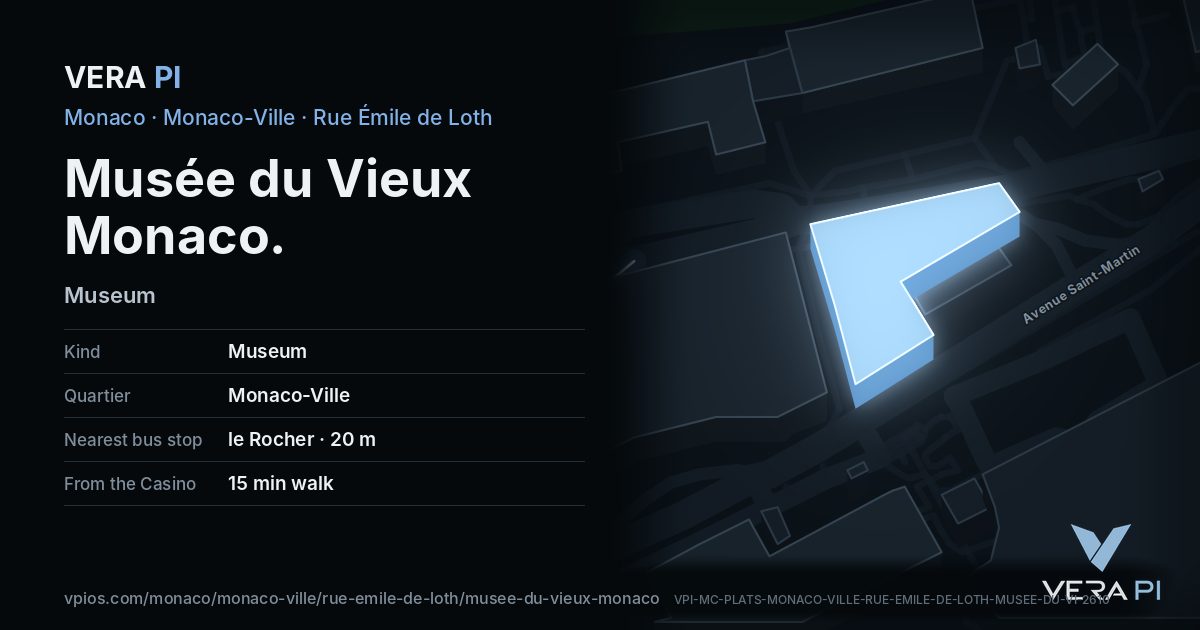 The VERA PI card for Musée du Vieux Monaco
