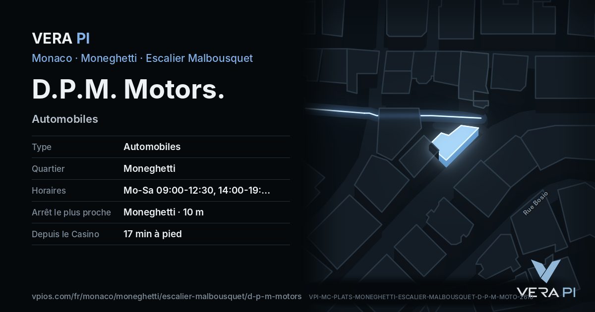 La carte VERA PI de D.P.M. Motors