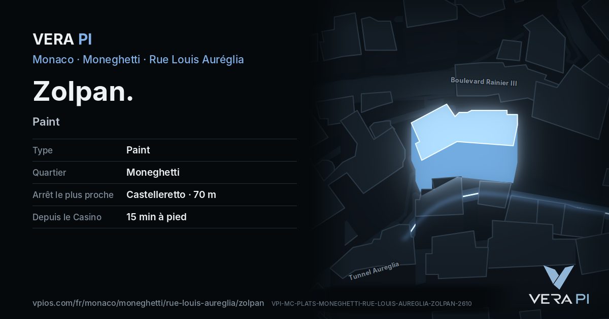 La carte VERA PI de Zolpan