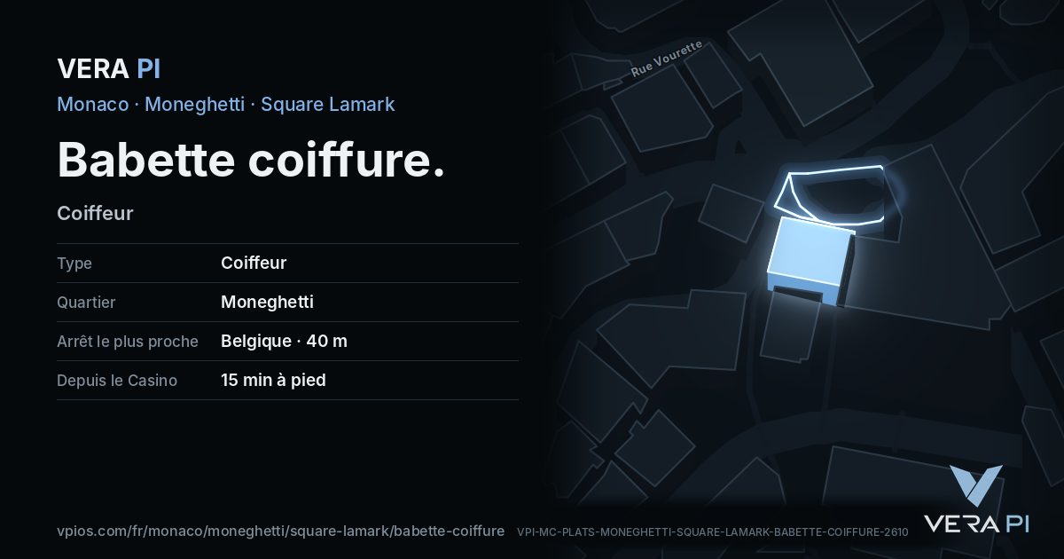 La carte VERA PI de Babette coiffure
