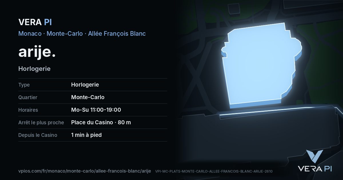 La carte VERA PI de arije