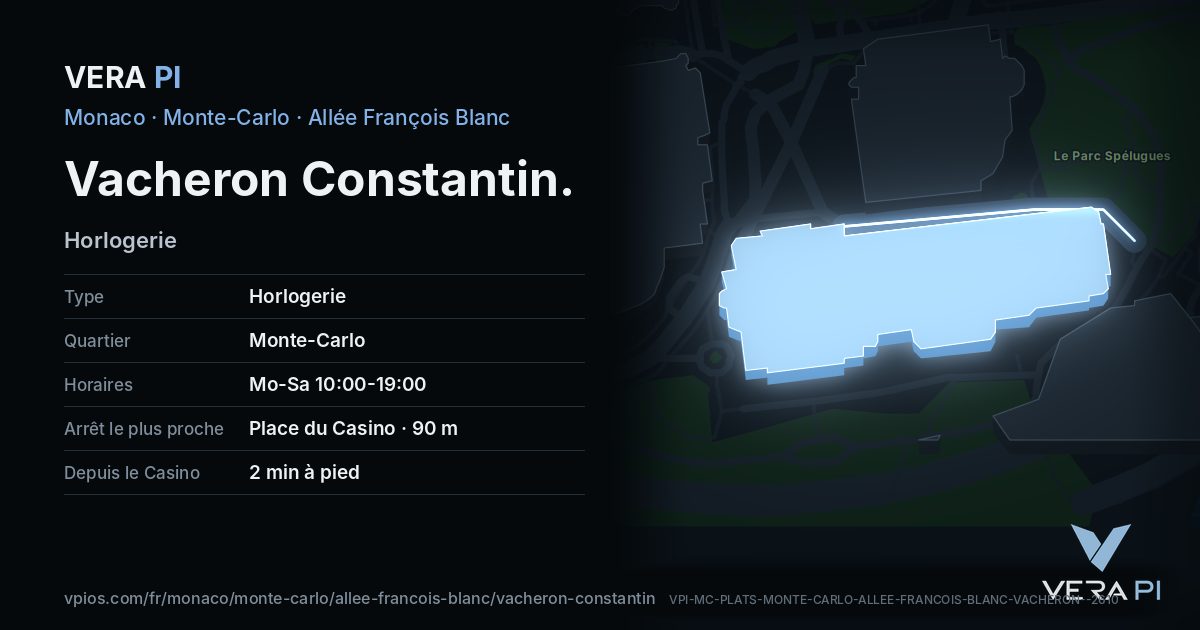 La carte VERA PI de Vacheron Constantin